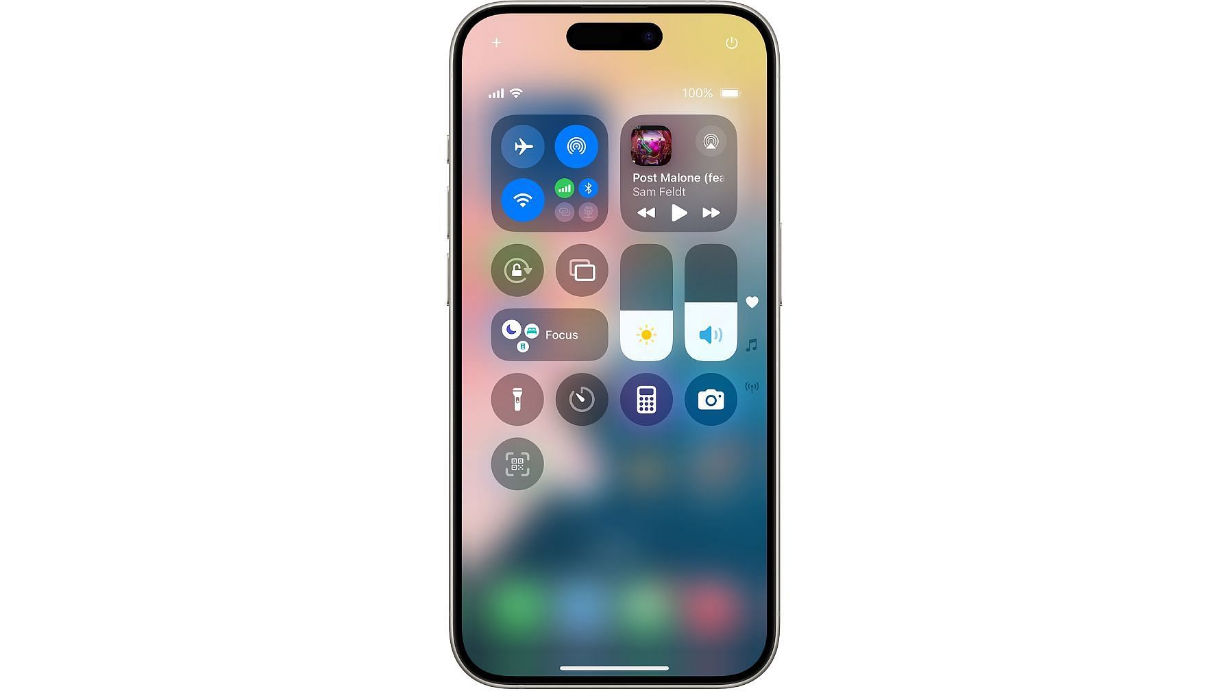 The new control center in iOS 18 (Image via Apple)