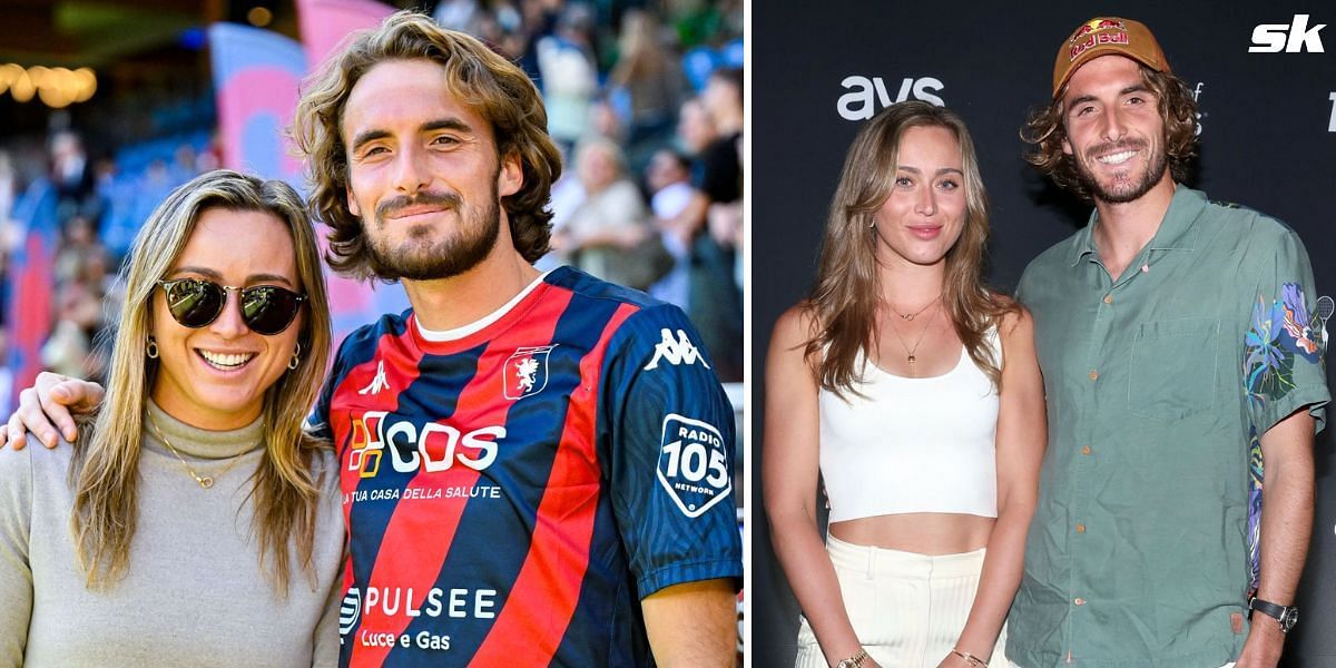 Paula Badosa and Stefanos Tsitsipas take an Aston Martin sports car for a spin in Monaco (Source: Getty)