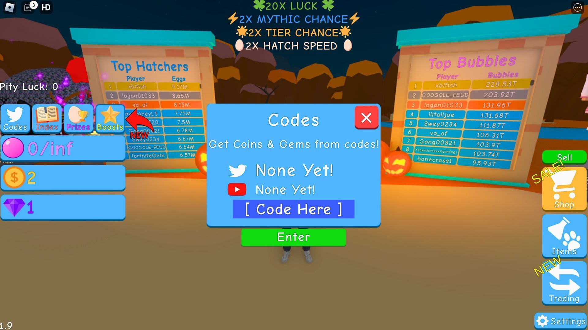 Redeem code here (Image via Roblox)