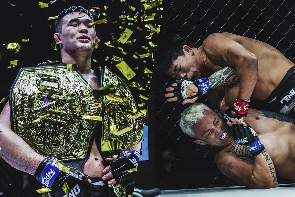 Christian Lee (left) Adrian Lee fighting Nico Cornejo (right) [Photos via: ONE Championship]