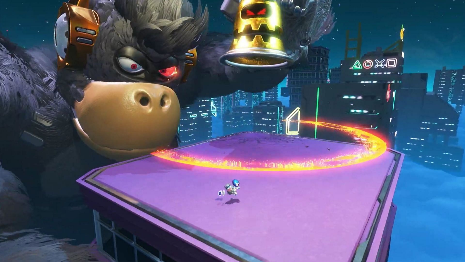 Mighty Chewy&#039;s bell attack in Astro Bot (Image via Sony)