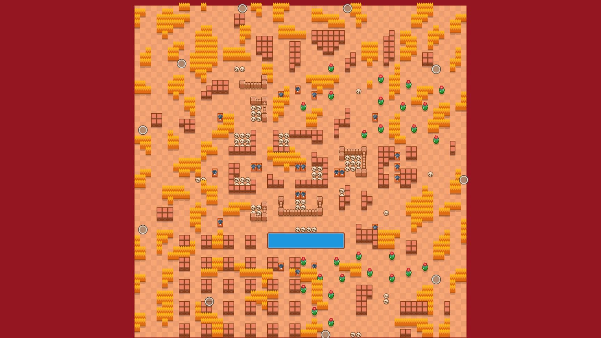 Rockwall Brawl Solo Showdown Map (Image via Supercell)