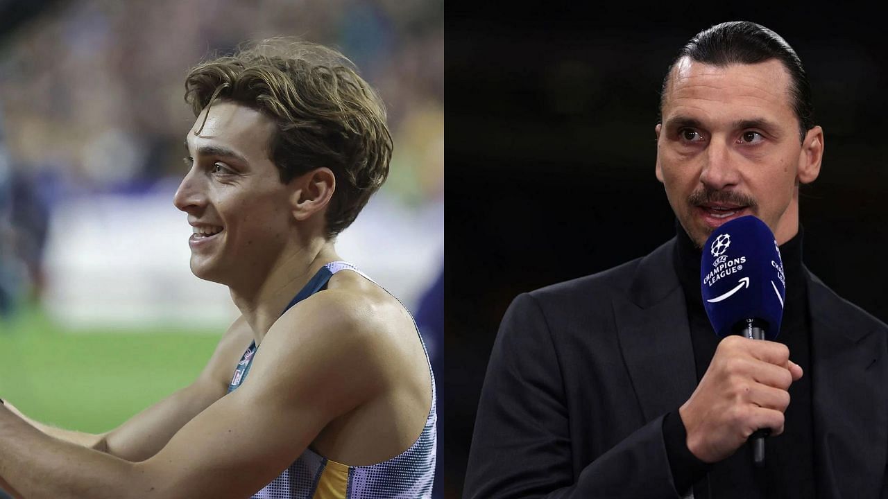 Mondo Duplantis and Zlatan Ibrahimovic (Images via: Both Getty)