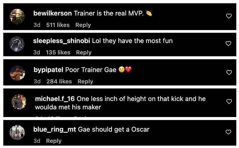 Screenshot of fans&#039; comments. [ONE Championship on Instagram/Screenshot]