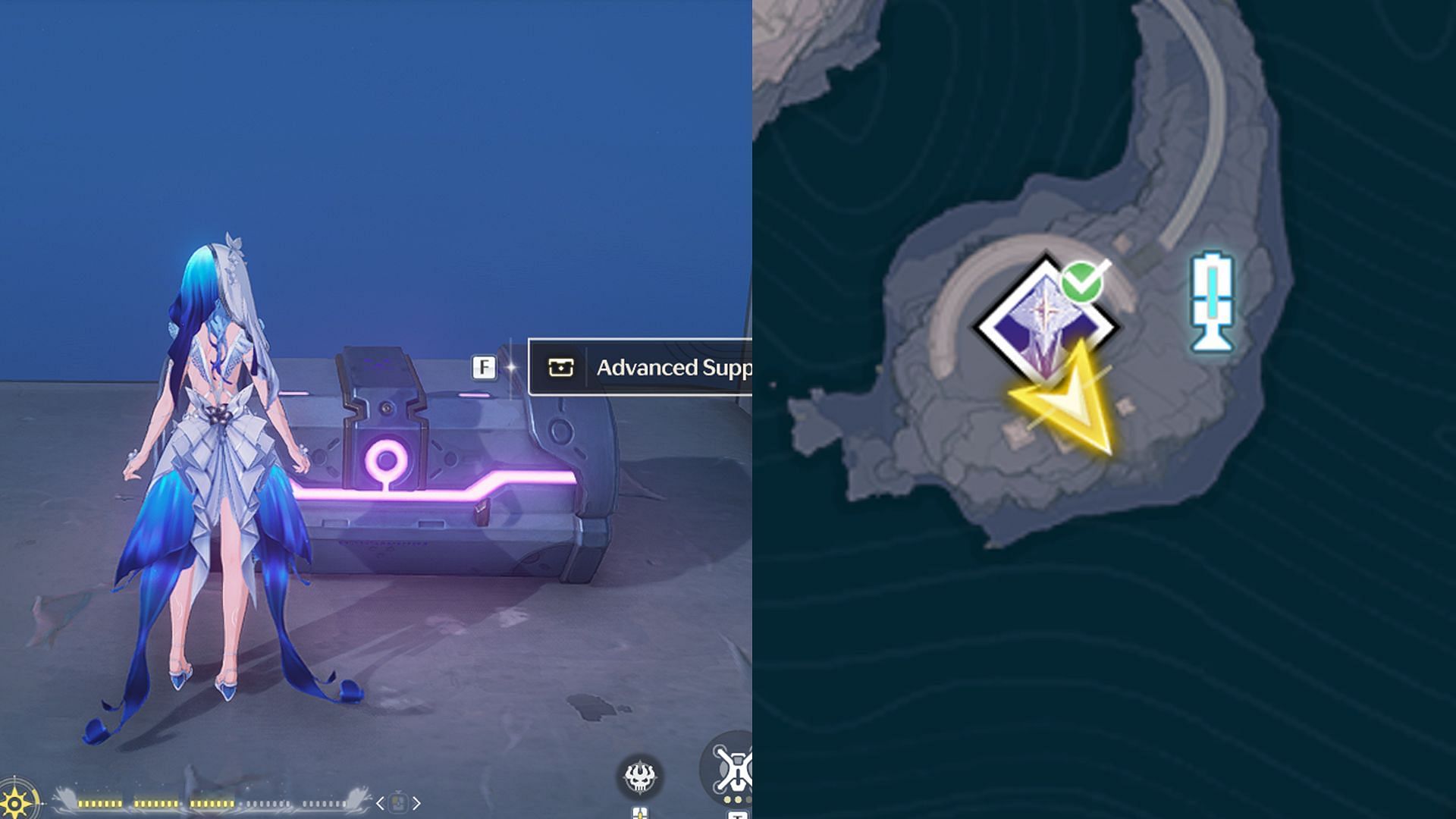 Location of Advanced Supply Chest #5 on top of the anchor (Image via Kuro Games)