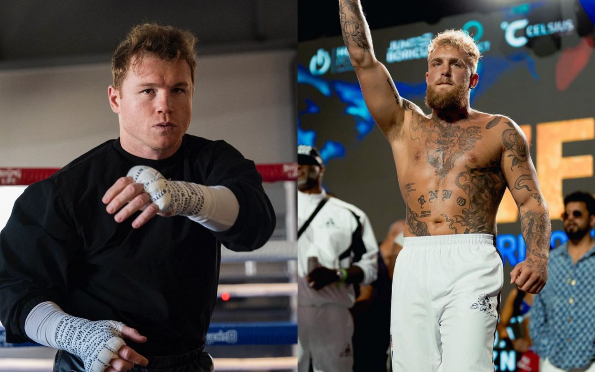 Canelo Alvarez (left) responded to Jake Paul (right) in 2023. [Images courtesy: @jakepaul, @canelo on Instagram]