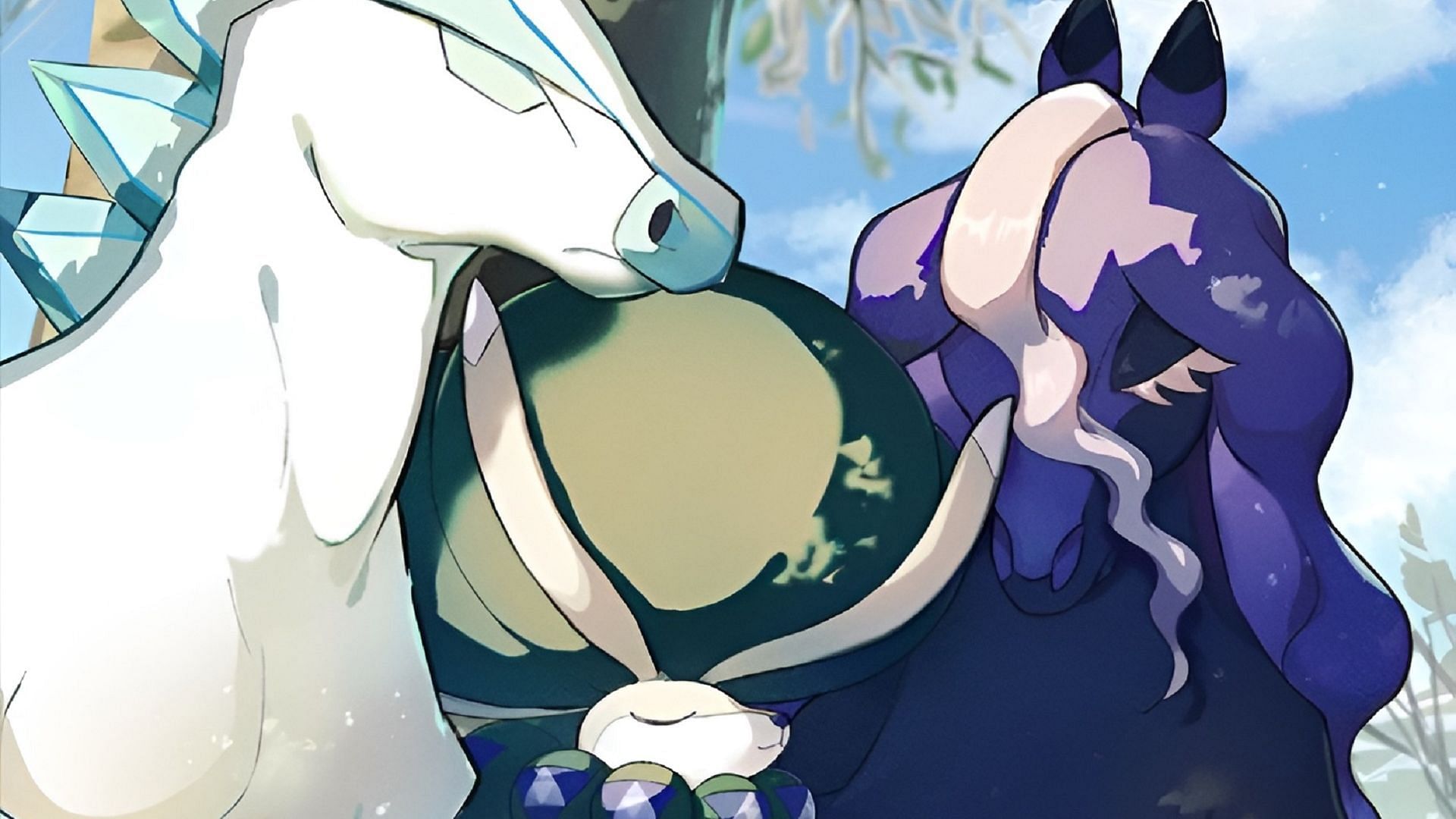 Calyrex rests with its trusted steeds (Image via The Pokemon Company)