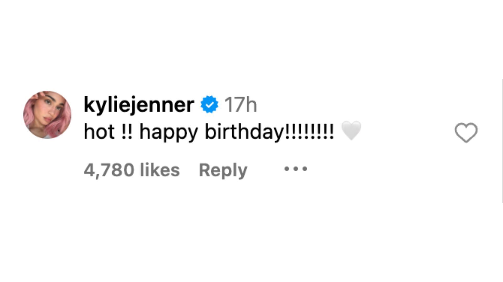 Kylie Jenner comments on Woods&#039; birthday post. Photo Credit: Jordyn Woods&#039; IG account