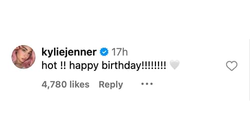 Kylie Jenner comments on Woods' birthday post. Photo Credit: Jordyn Woods' IG account