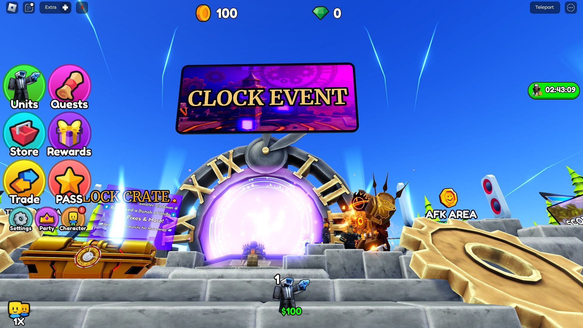 The New Clock Event portal (Image via Roblox)