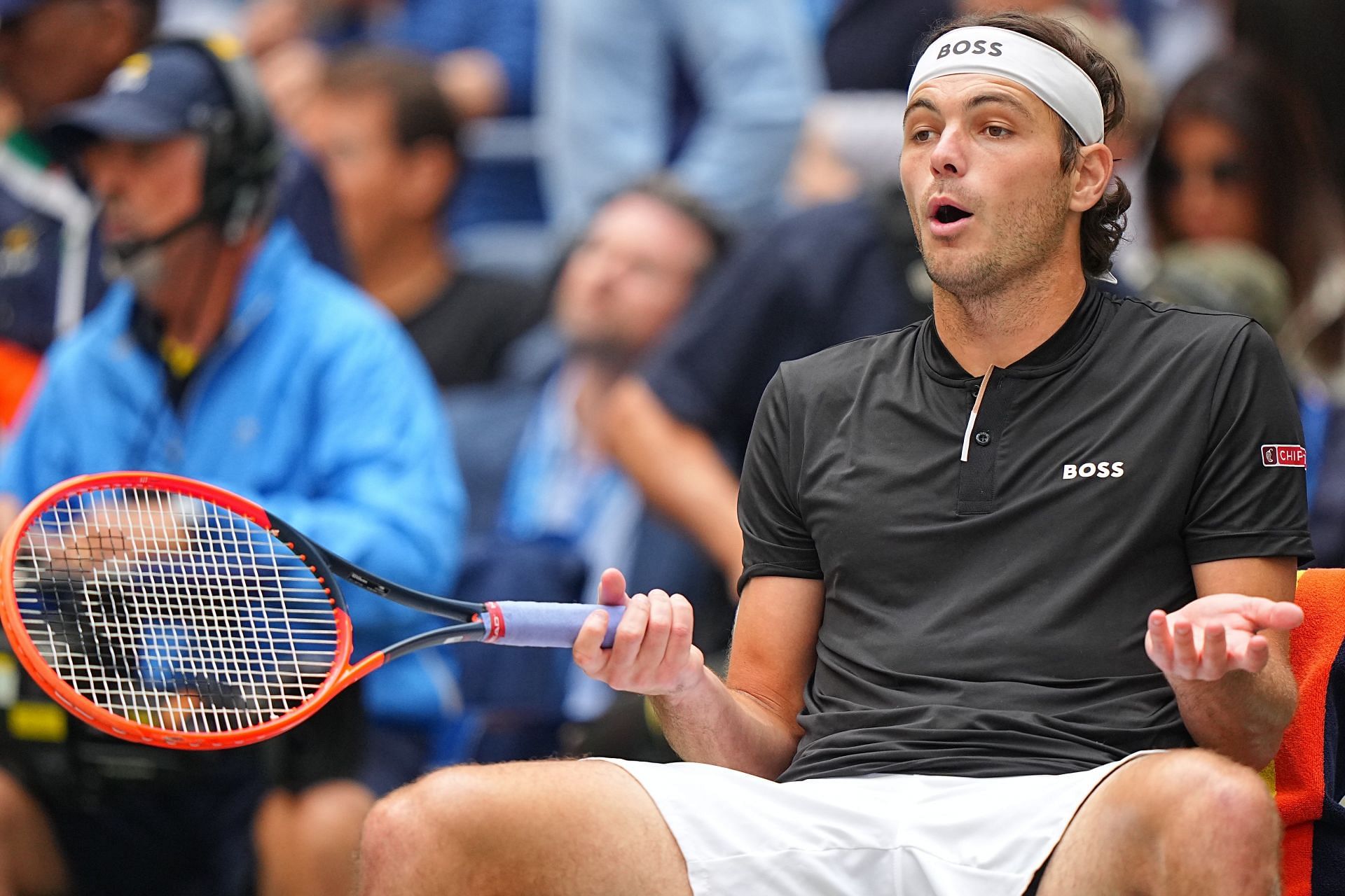 Taylor Fritz during the 2024 US Open men&#039;s singles final against Jannik Sinner (Image via Getty)