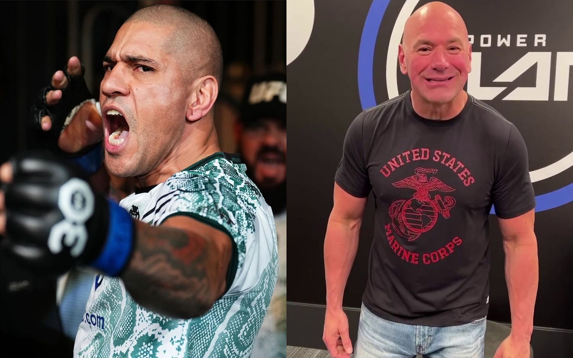 Alex Pereira (left) supports Dana White (right) for his decision to enter into boxing. [Images courtesy: @alexpoatanpereira and @danawhite on Instagram]