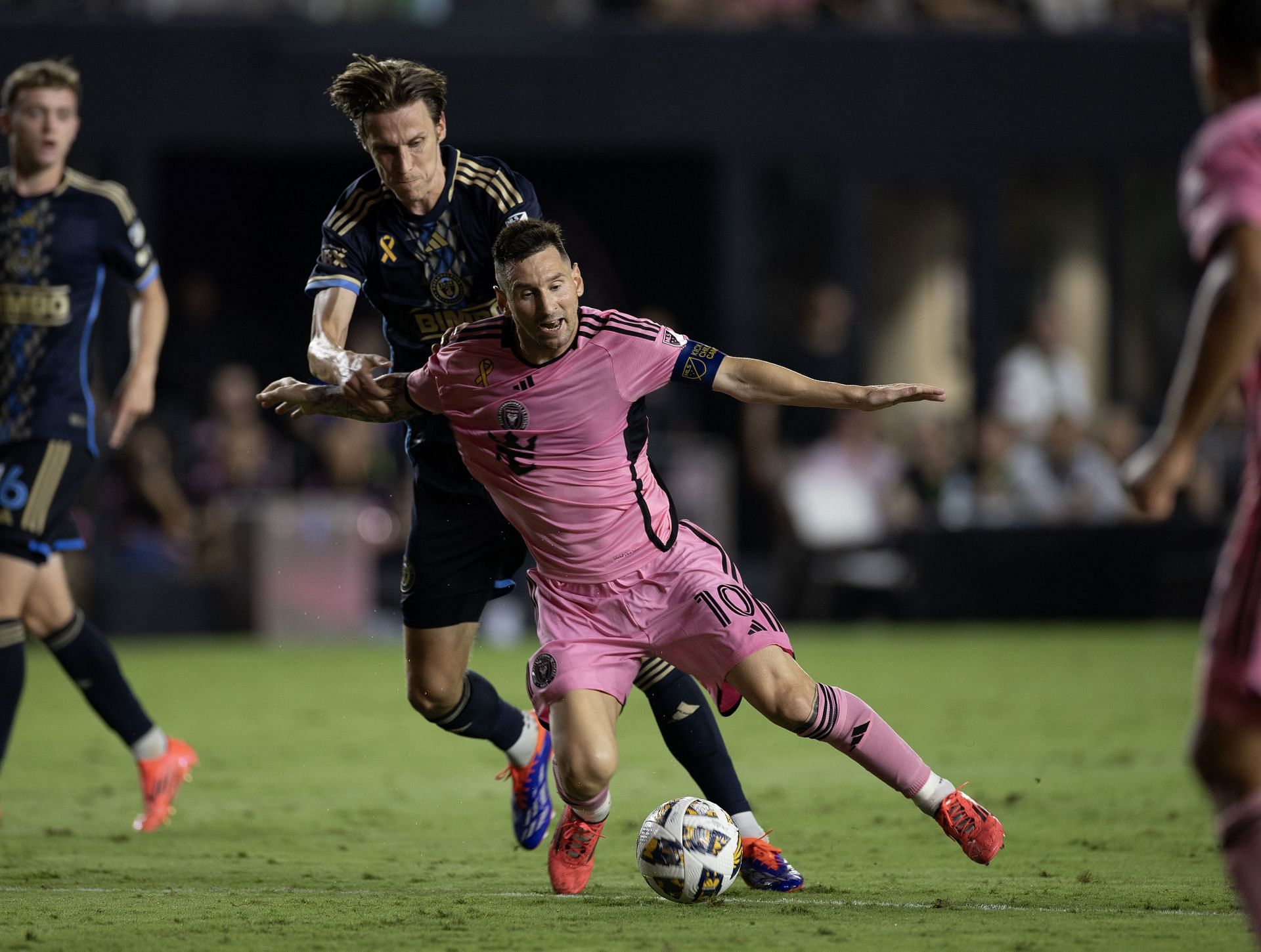 Inter Miami striker Lionel Messi (in pink)