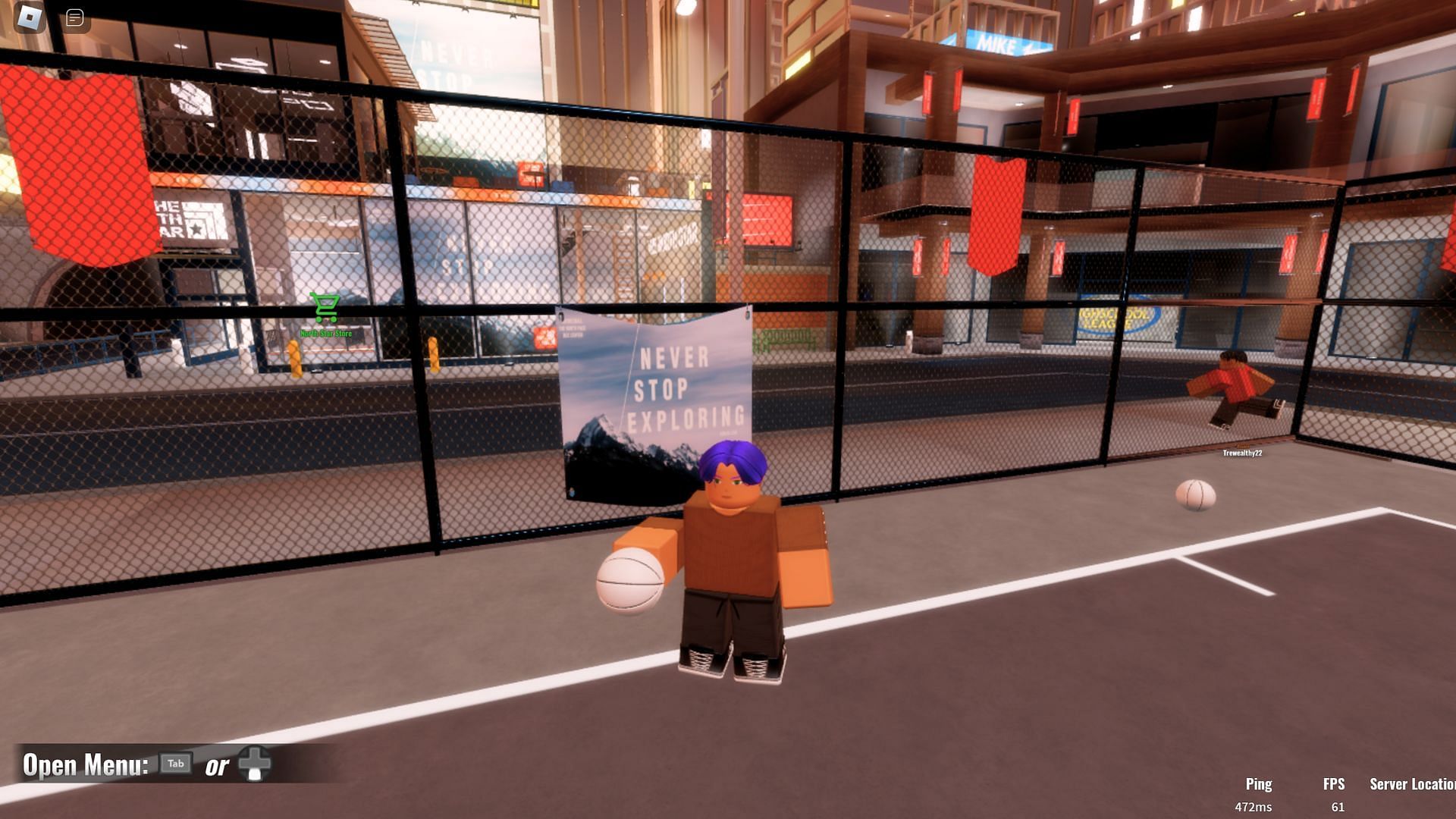 Spend time shooting hoops (Image via Roblox)