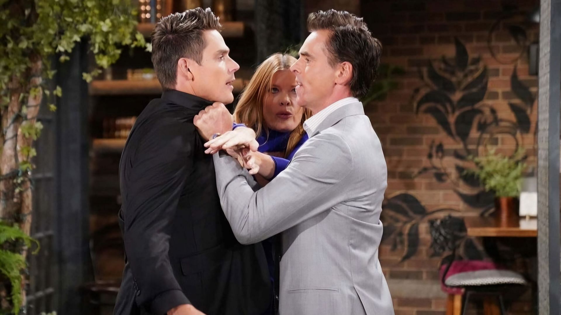 Adam, Phyllis and Billy in a still from The Young and the Restless (via CBS)