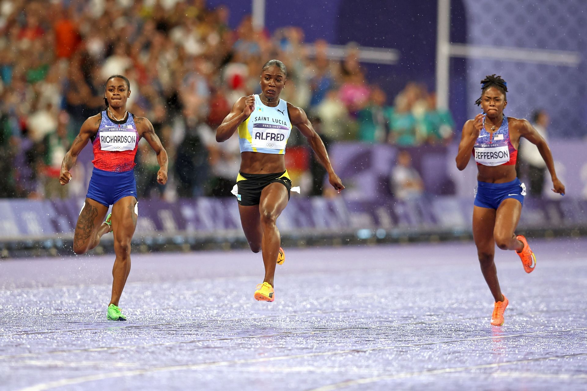 Melissa Jefferson [Right] at the Paris Olympics 2024 [Image Source: Getty]