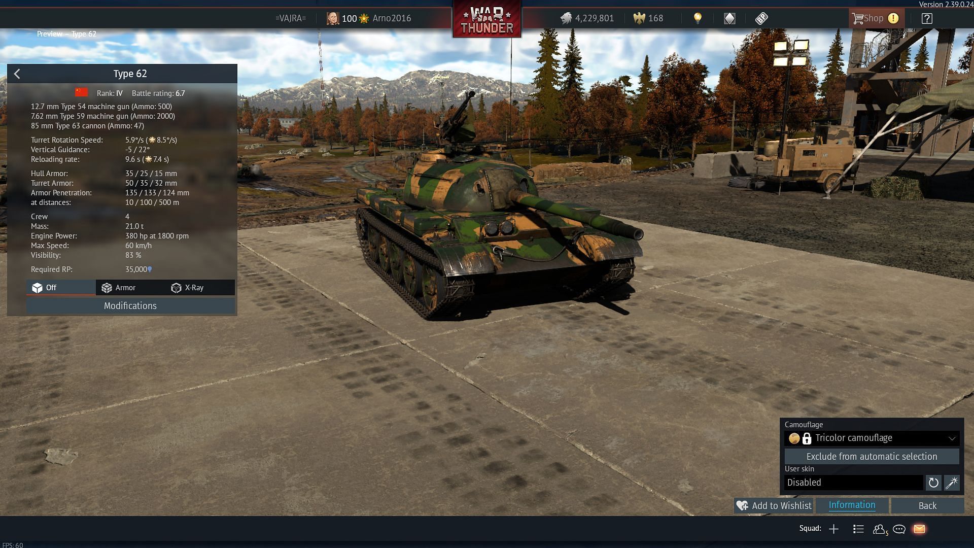 The Type 62 in War Thunder (Image via Gaijin Entertainment)