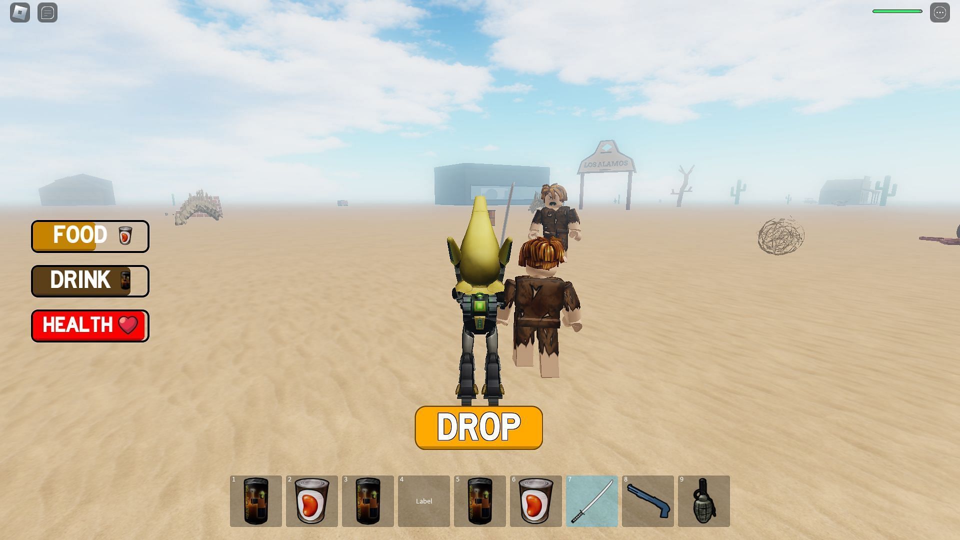 Fighting a mutant using a Katana(Image via Roblox)