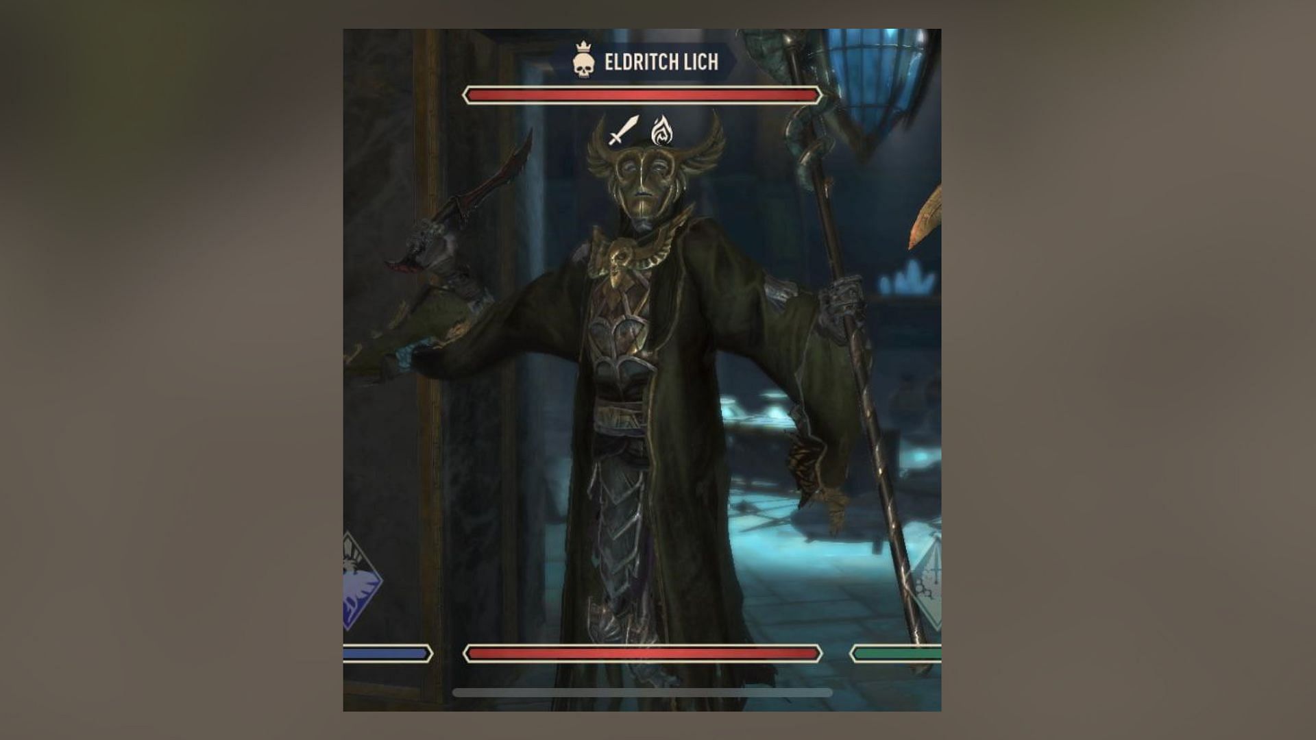 Defeating him can yield a few of the best-enchanted staves and robes for magic-wielding characters (Image via Bethesda Softworks LLC)