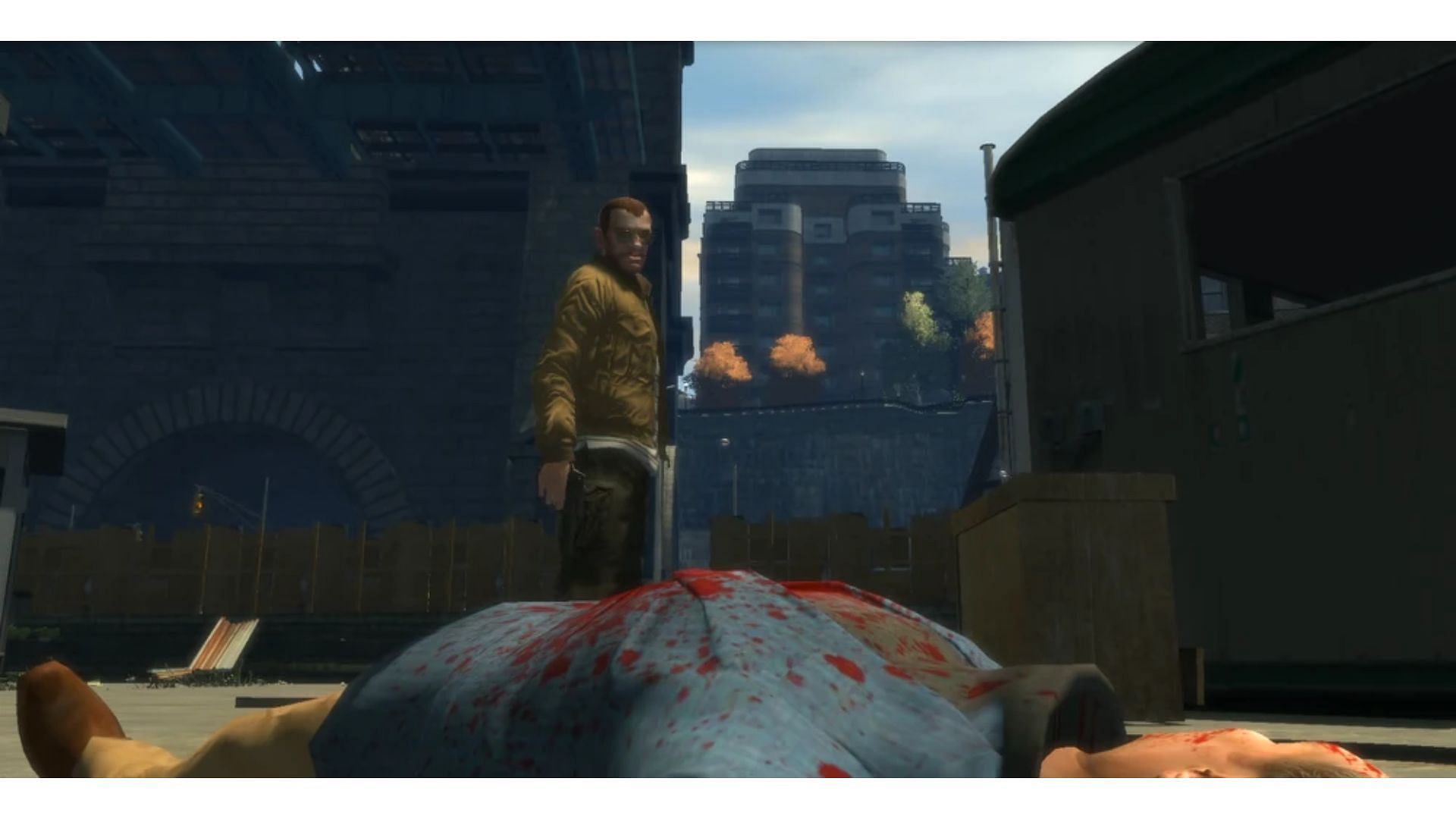 The Grand Theft Auto 4 gameplay has some gory and bloody scenes (Image via Rockstar Games)