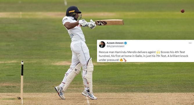 "Brilliant knock under pressure" - Fans react as Kamindu Mendis hits 4th century in just his 11th innings during SL vs NZ 1st Test