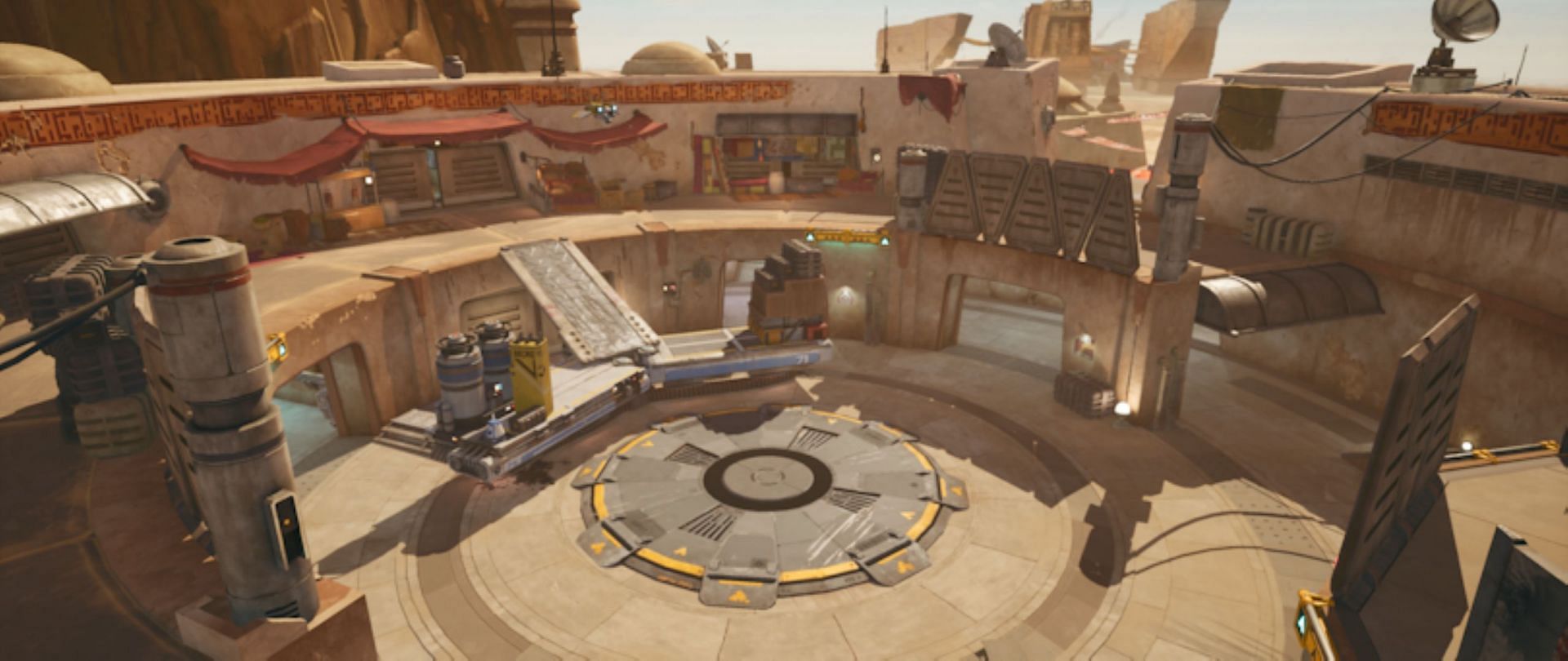 This arena map is a prime location for smugglers to hide their stolen bounty and is made using Mos Eisley architecture (Image via Zynga)