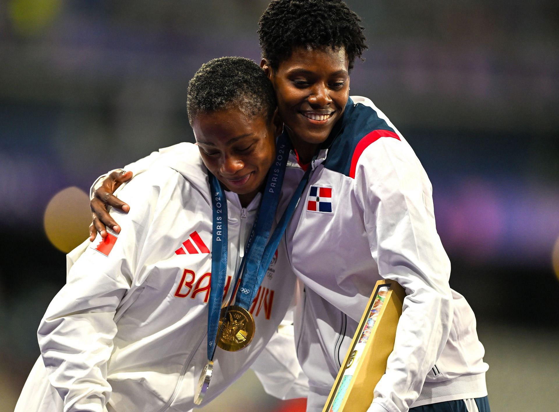 Salwa Eid Naser and Marileidy Paulino. (Photo By Brendan Moran/Sportsfile via Getty Images)