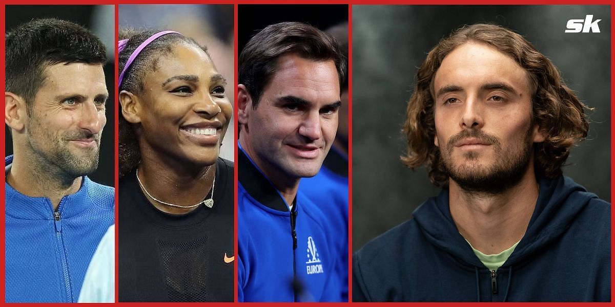 Novak Djokovic, Serena Williams, Roger Federer y Stefanos Tsitsipas.