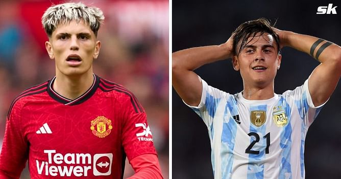 Manchester United star Alejandro Garnacho reacts after photo of him wearing Paulo Dybala's kit goes viral online
