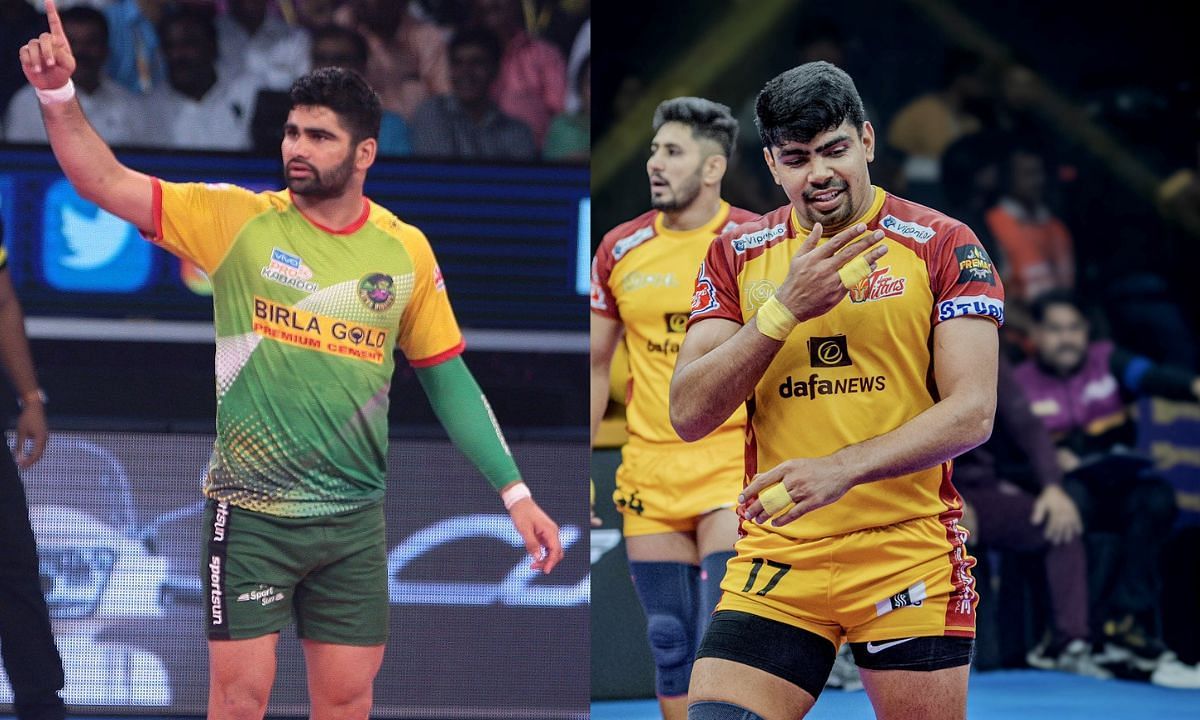 परदीप नरवाल और पवन सेहरावत (Photo Credit - @PatnaPirates/@pawan_kumar17)