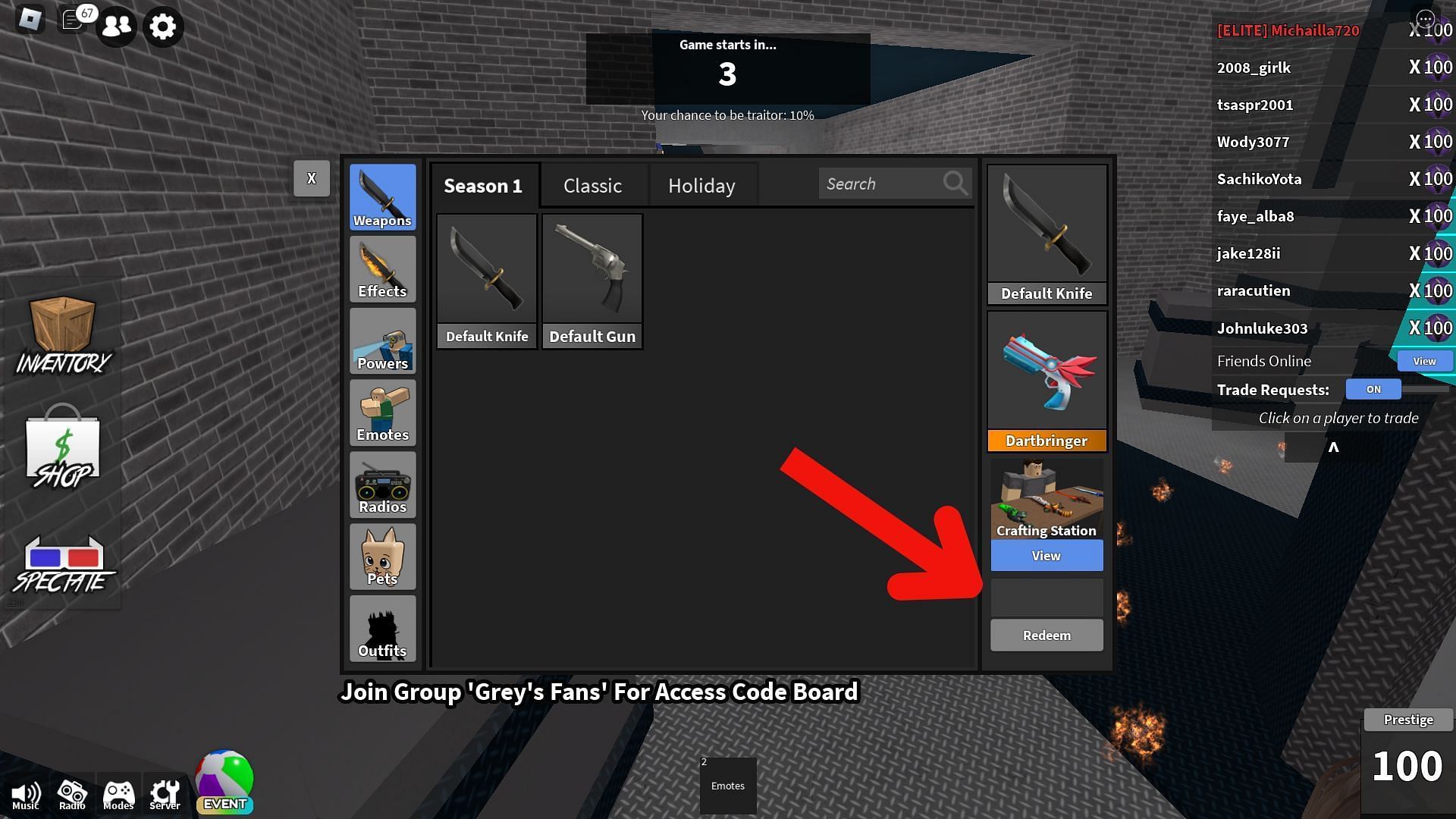 Code box in Grey&#039;s Mystery Murder (Image via Roblox)