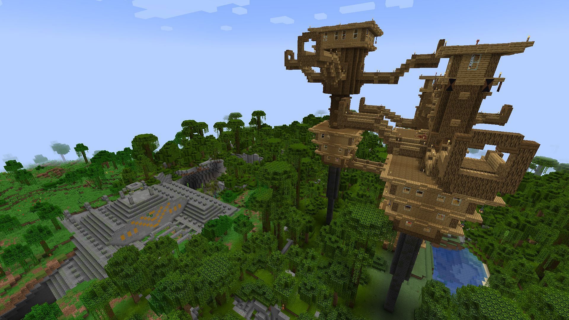 Two new styles of structure found in Repurposed Structures (Image via Mojang)