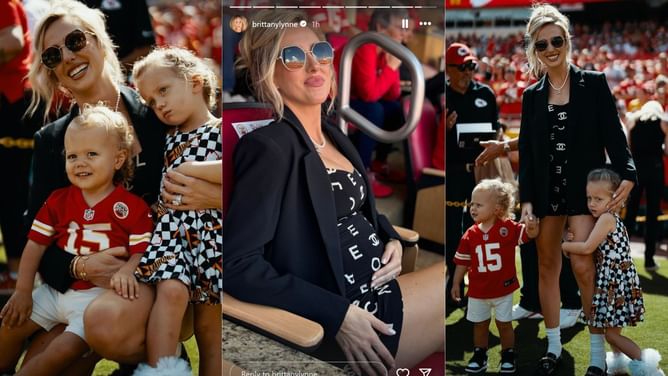 IN PHOTOS: Patrick Mahomes' wife Brittany flaunts baby bump in glamorous Chanel outfit at Chiefs-Bengals clash