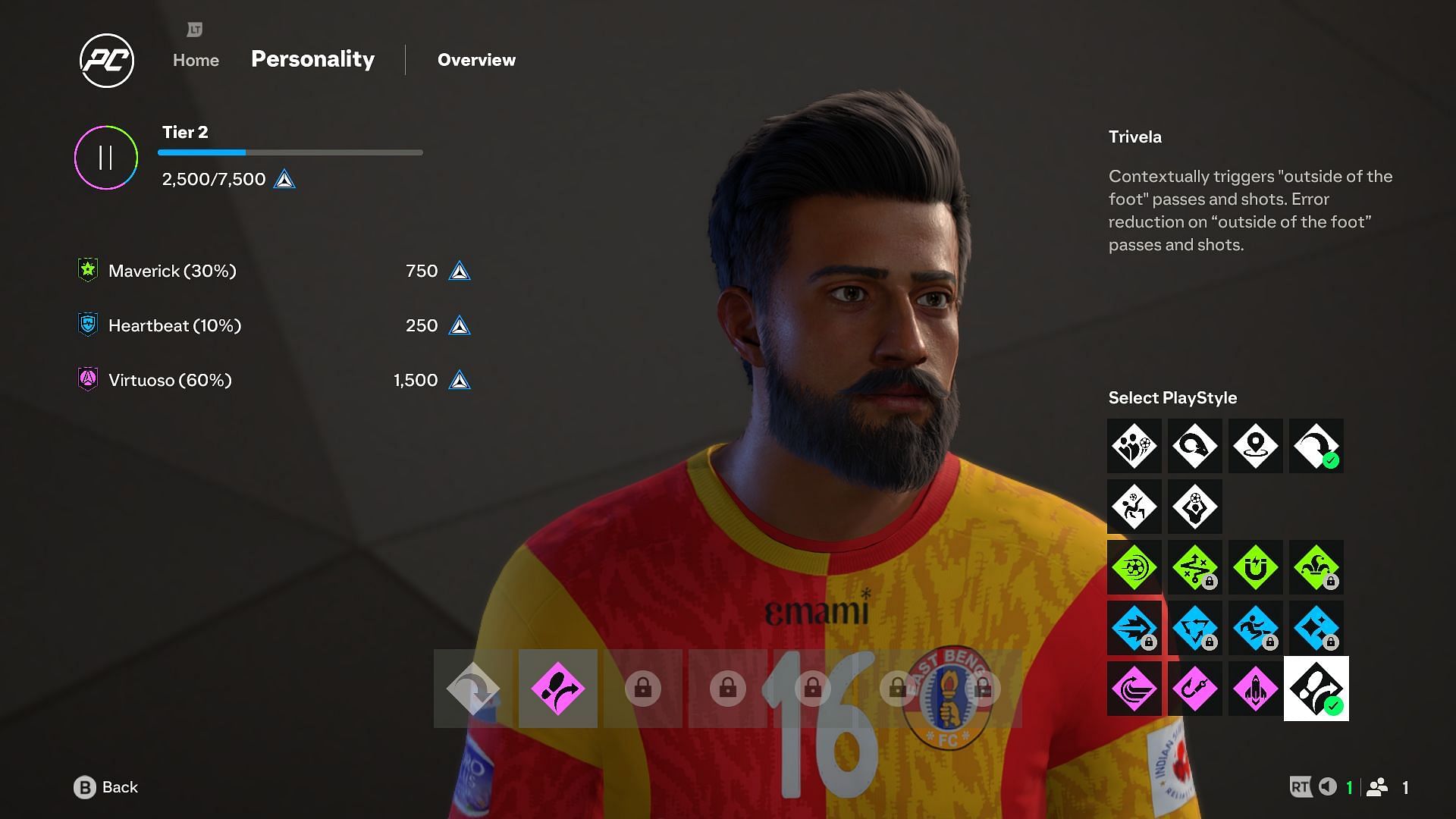 You can choose playStyles for the player you create (Image via EA)