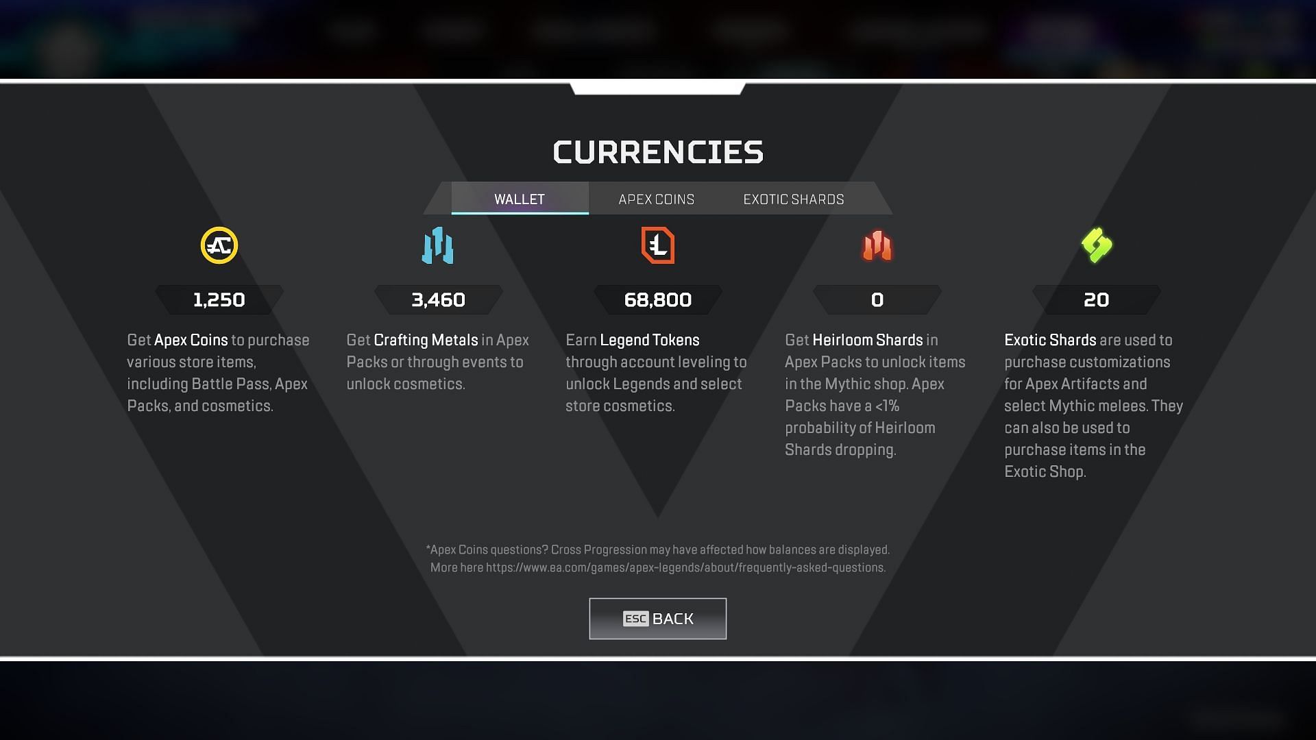 All in-game currencies in Apex Legends (Image via EA)