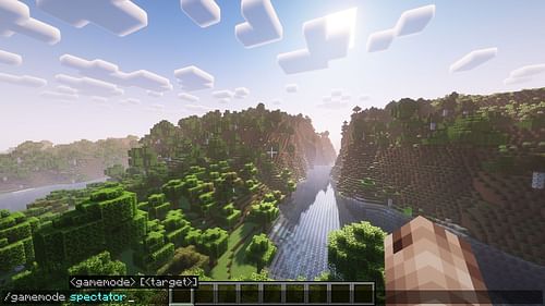 Commands can be used to enter Spectator Mode in Minecraft Java (Image via Mojang)