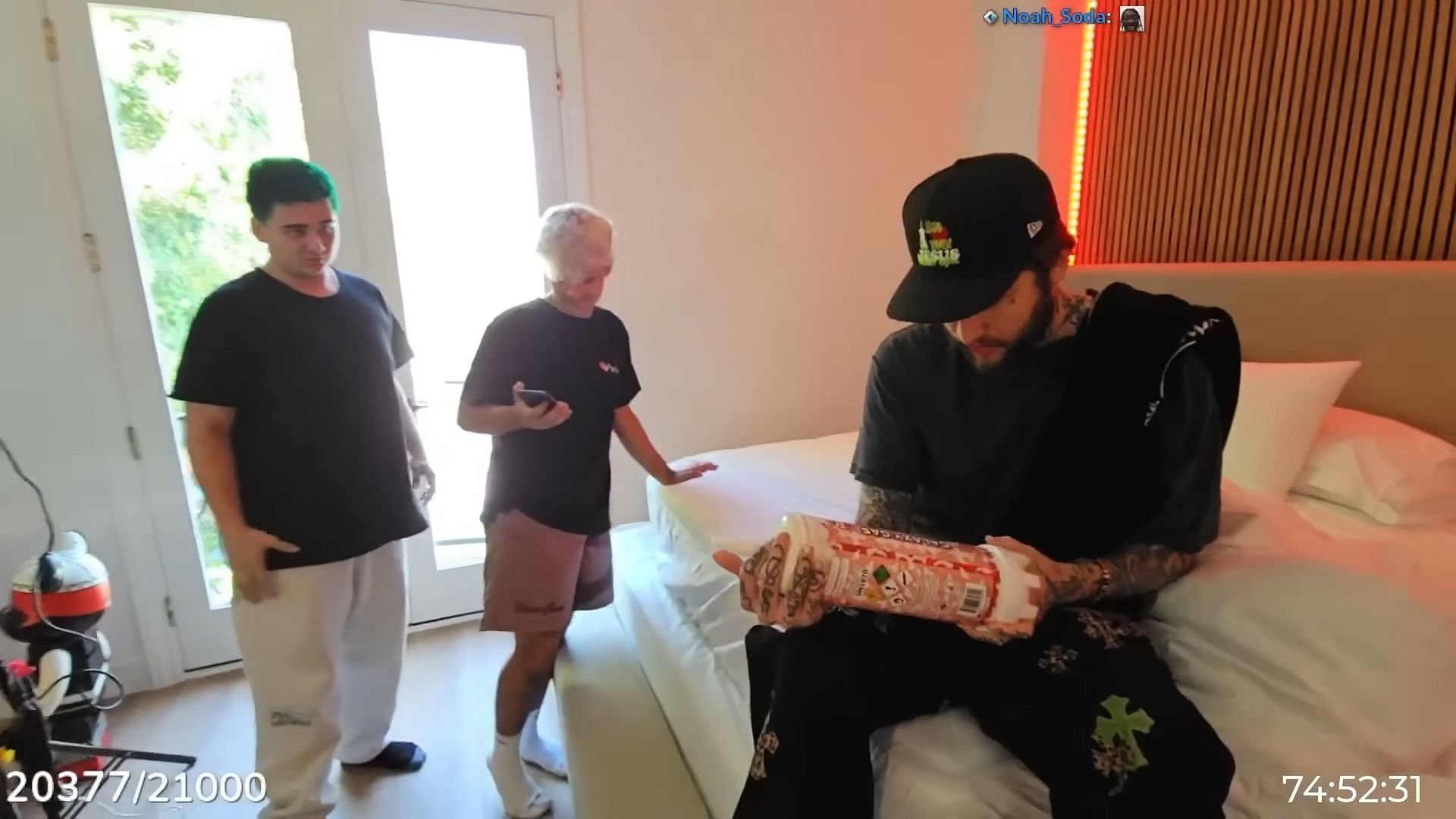 FaZe Banks repriands FaZe Lacy after finding Nitrous Oxide in his room (Image via Lacy Live/YouTube)