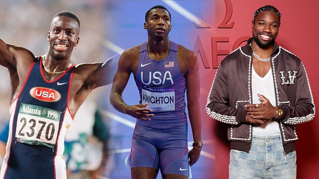 Noah Lyles, Michael Johnson and Erriyon Knighton 