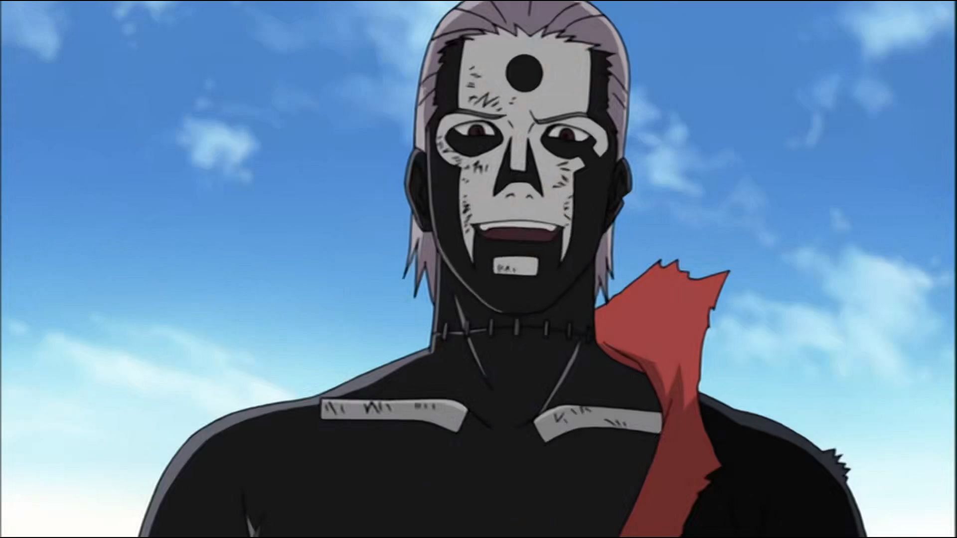 Hidan&#039;s form after performing his ritual (Image via Studio Pierrot)