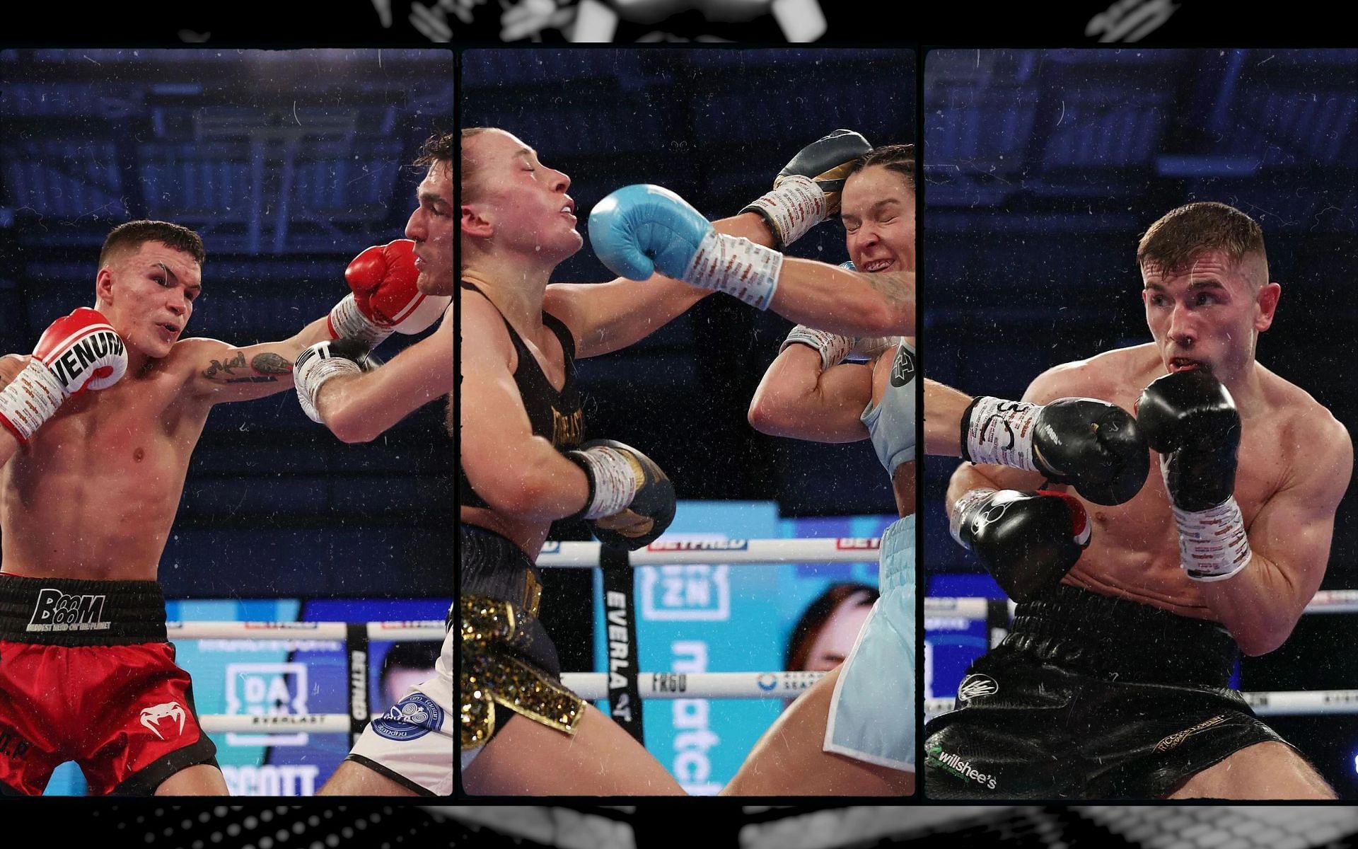 Moments from the Rhiannon Dixon vs. Terri Harper fight event. [Images courtesy; Getty Images]