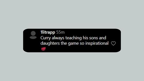 Fan comments on Curry working out with Brown and Bueckers. (Credits: @overtime/Instagram)