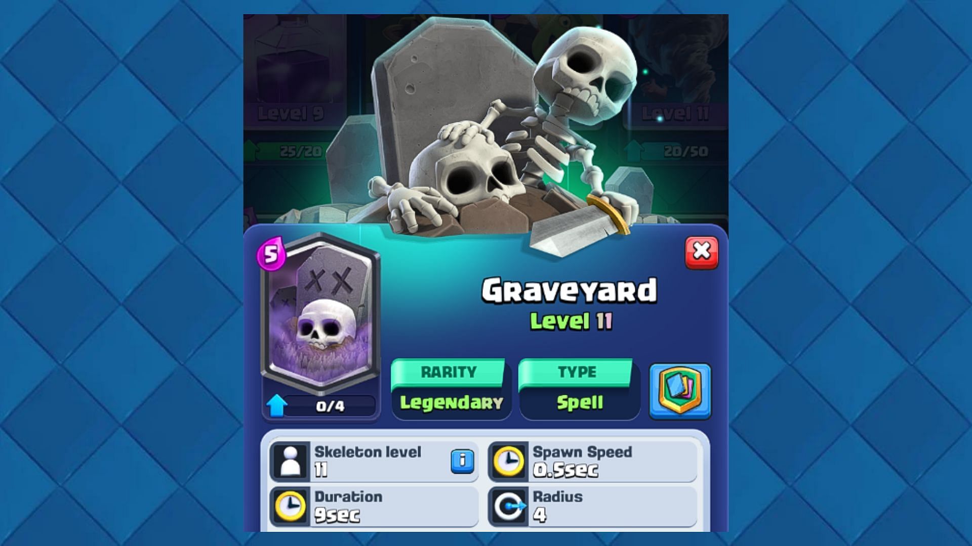 Graveyard Spell Card in Clash Royale (Image via Supercell)