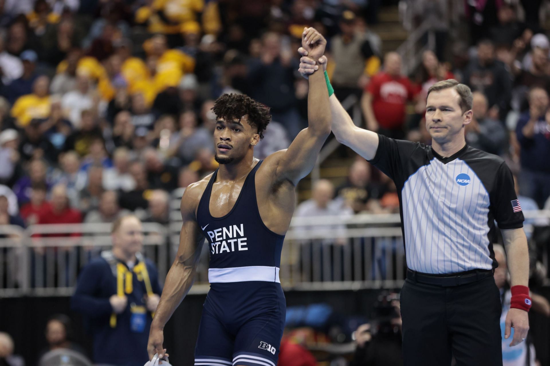 Carter Starocci during the Division I Men&#039;s Wrestling Championship 2024 in Kansas City (Photo by Evert Nelson/NCAA Photos via Getty Images)