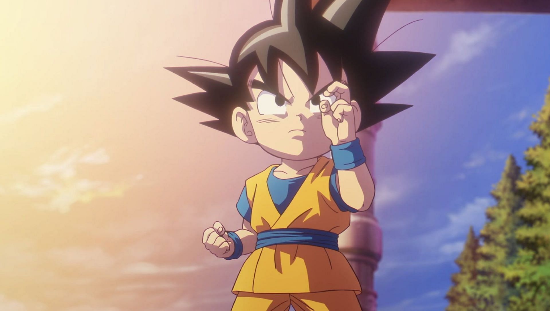 Goku s'entraînant dans sa jeunesse (Image via Toei Animation).