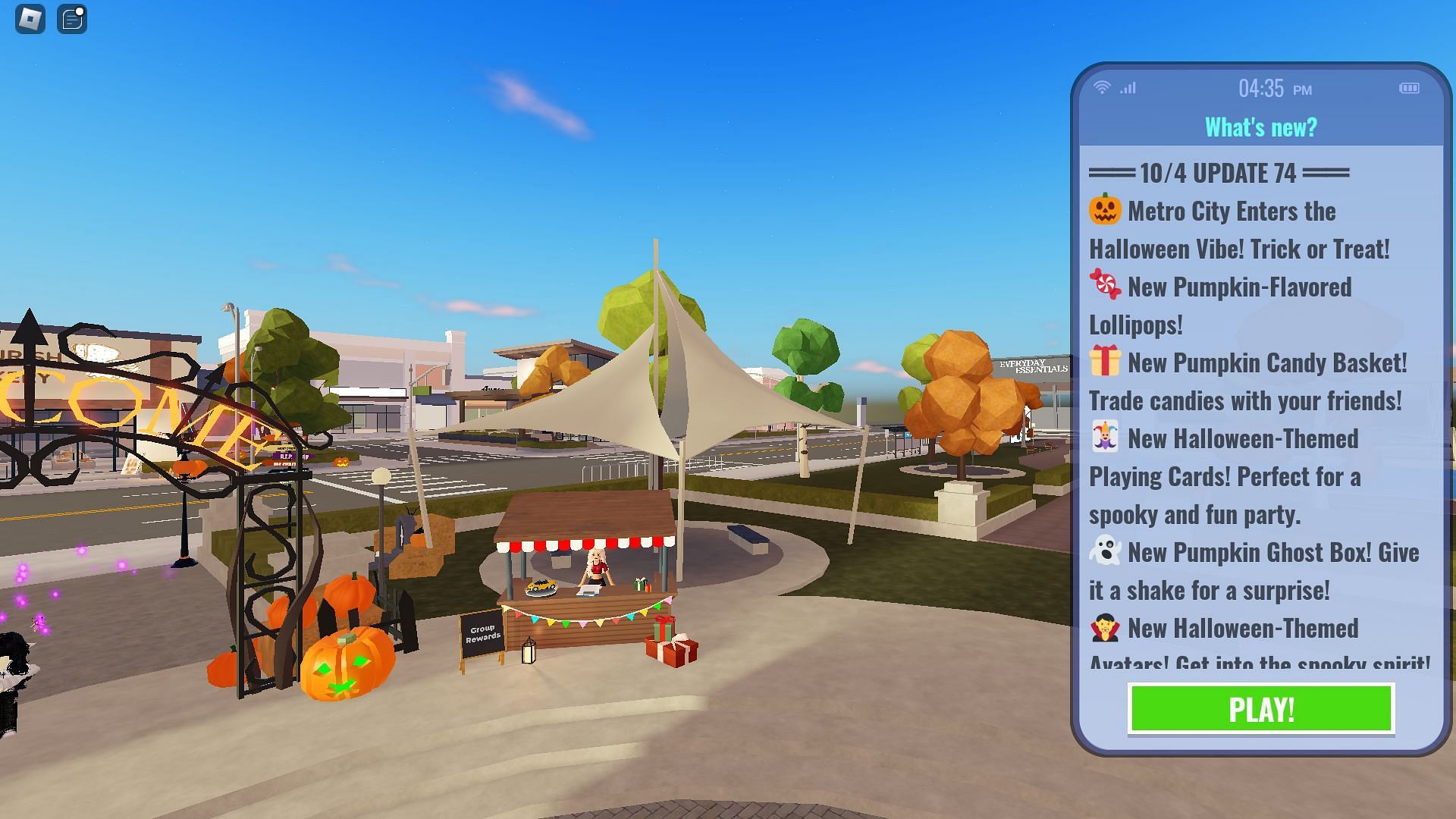 In-game update log (Image via Roblox)