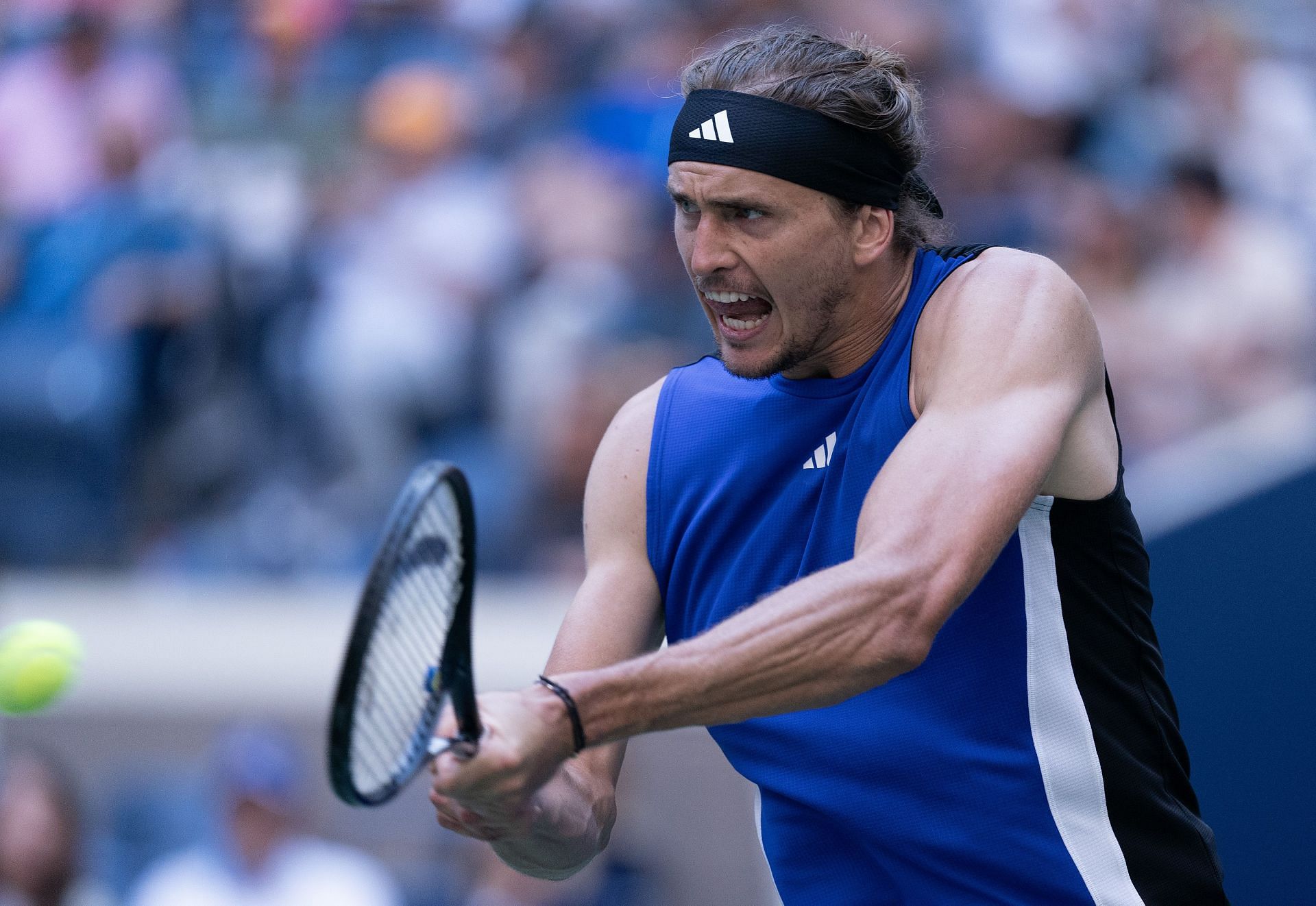 Alexander Zverev in action at the 2024 US Open (Source: Getty)