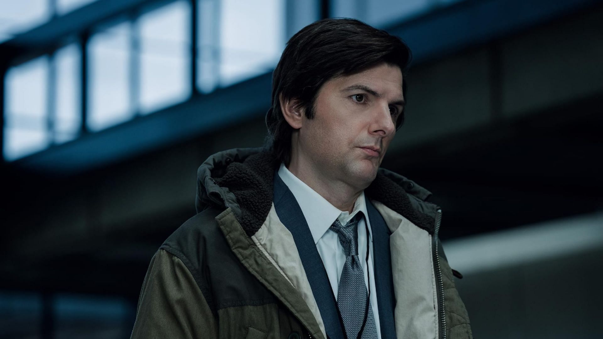 Adam Scott in Severance (2022) (image via Apple TV)