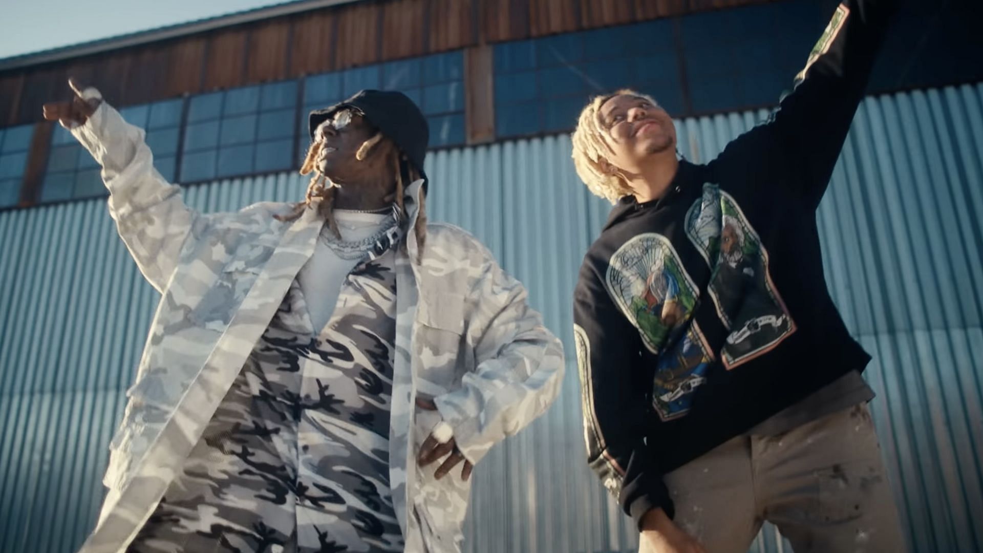 A screenshot from the official music video for Cordae and Lil Wayne