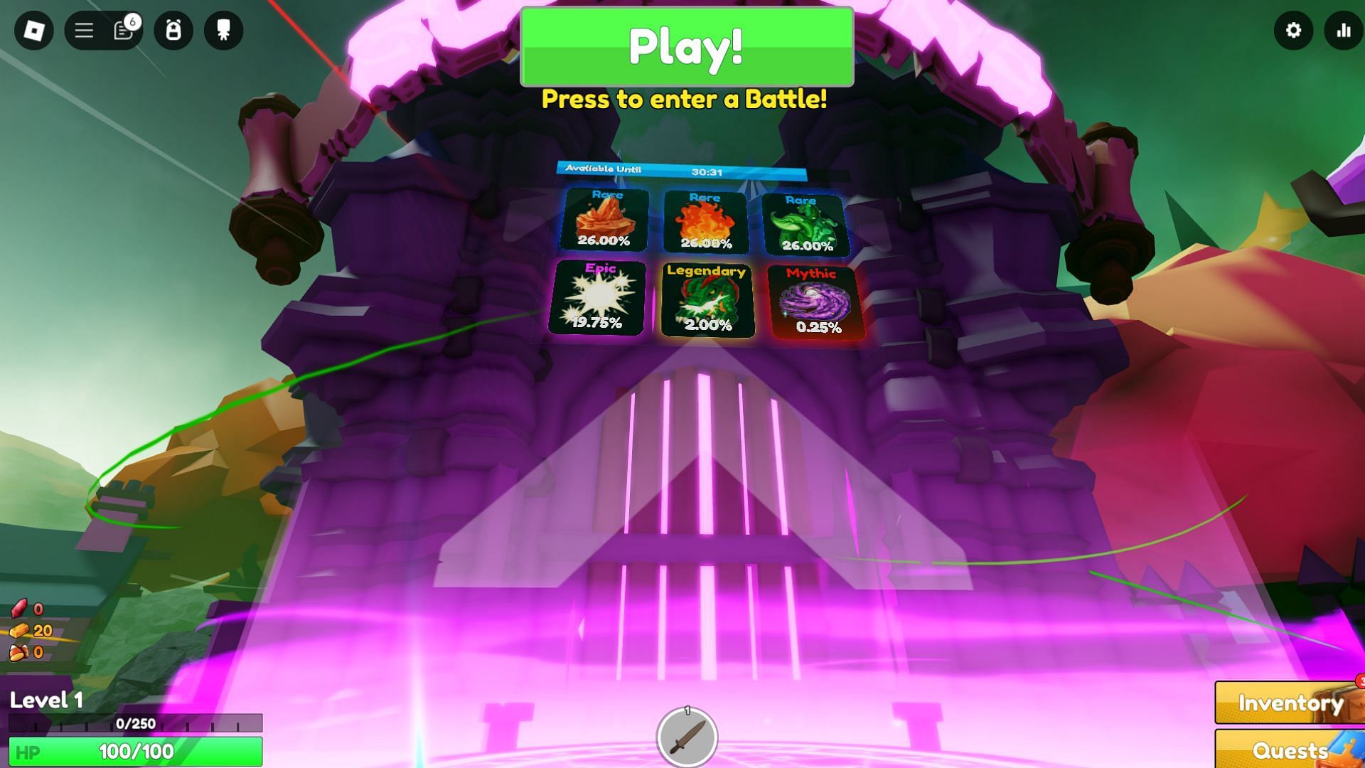 You can use the Summon Alter to get new elements (Image via Roblox)