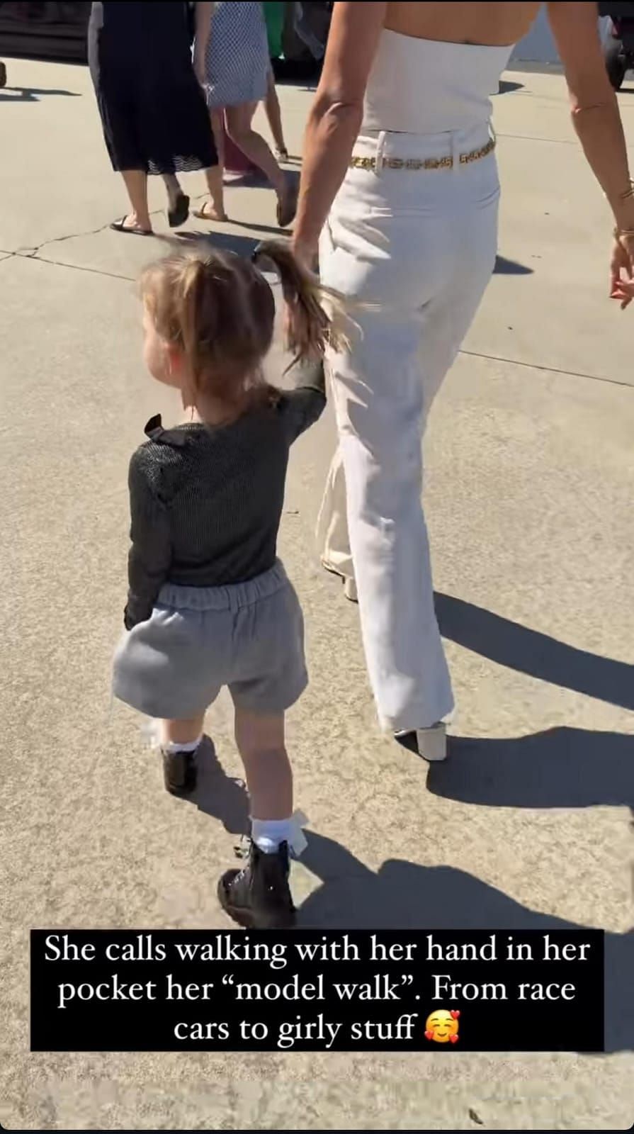 Kyle Busch's daughter displaying her first girly move (Source: Samantha Busch's Instagram)